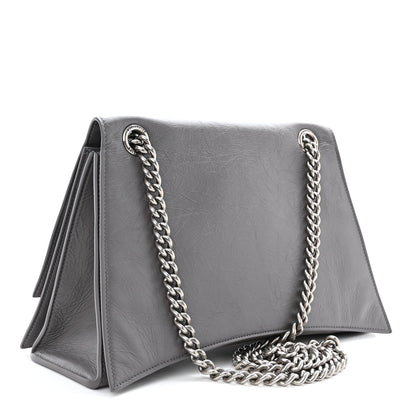 Balenciaga Crushed Calfskin Medium Crush Chain Bag Dark Grey 3 of 9