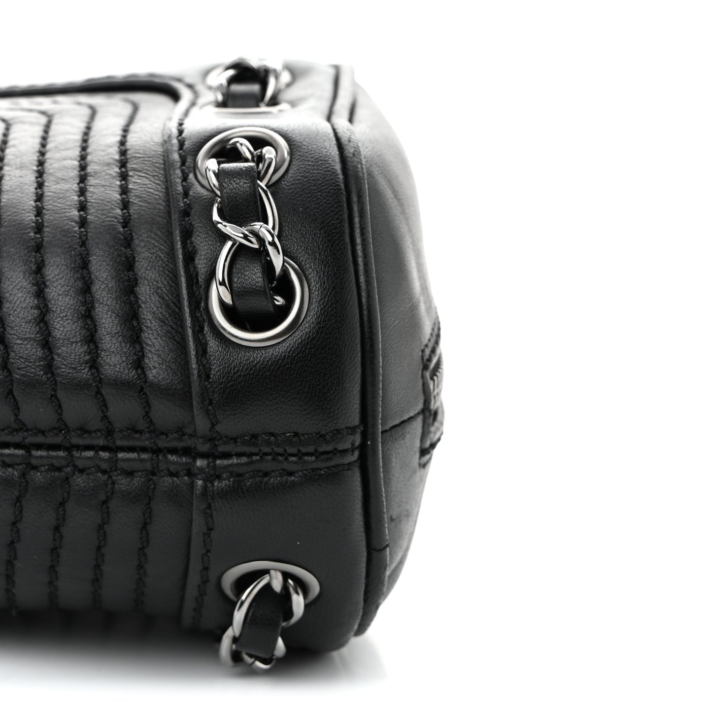 Lambskin Lax Small Tassel Shoulder Bag Black