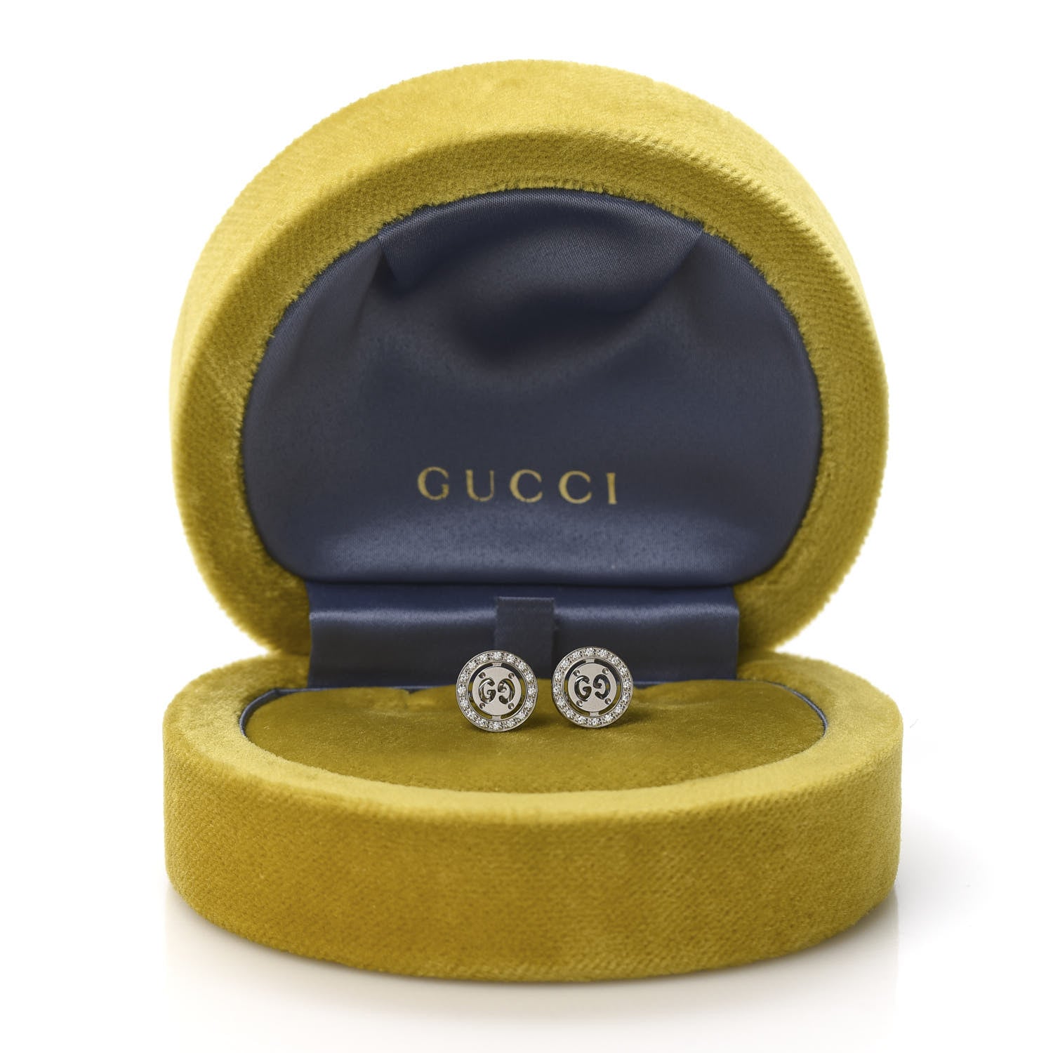Gucci 18K White Gold Diamond Icon Twirl Stud Earrings 6 of 6