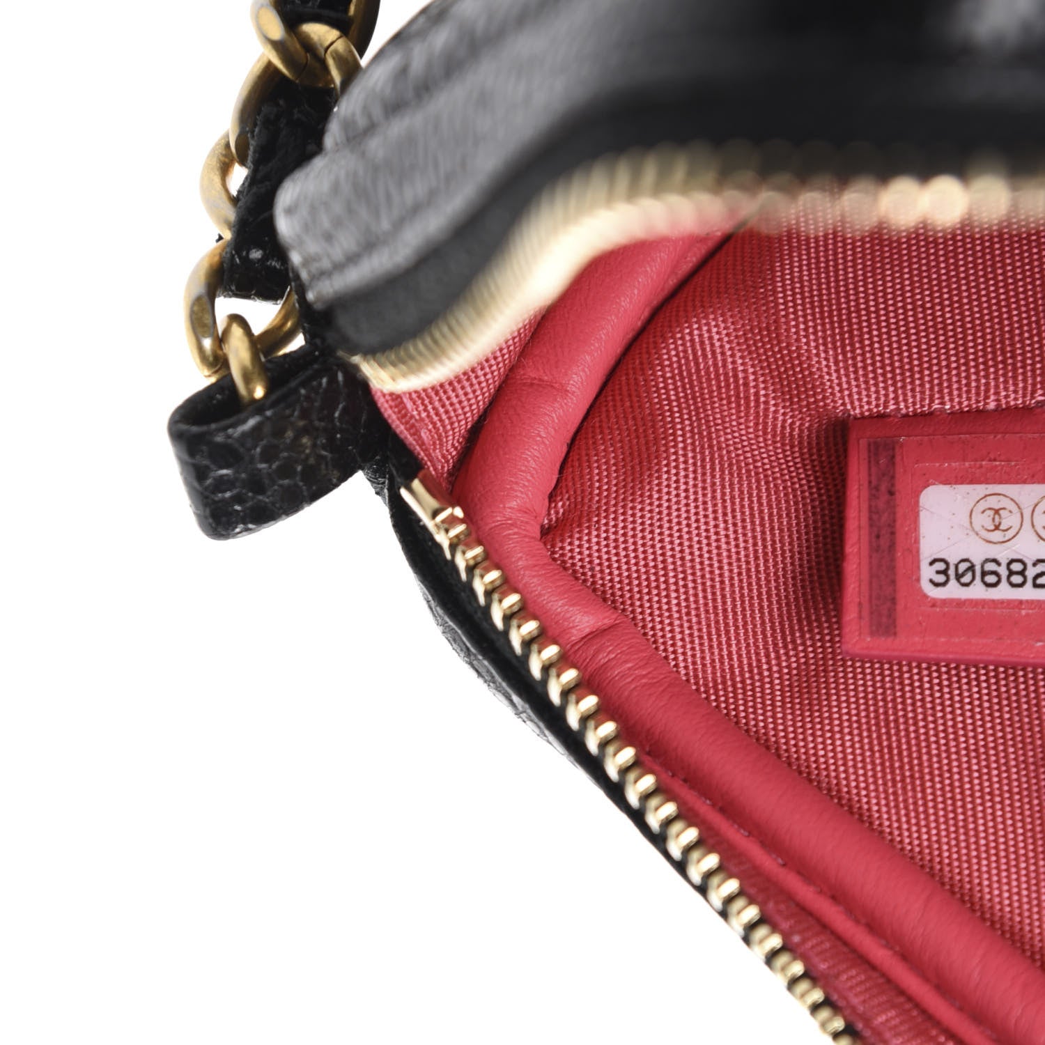 Chanel Caviar Quilted Diamond Coin Purse With Chain Black 9 of 10