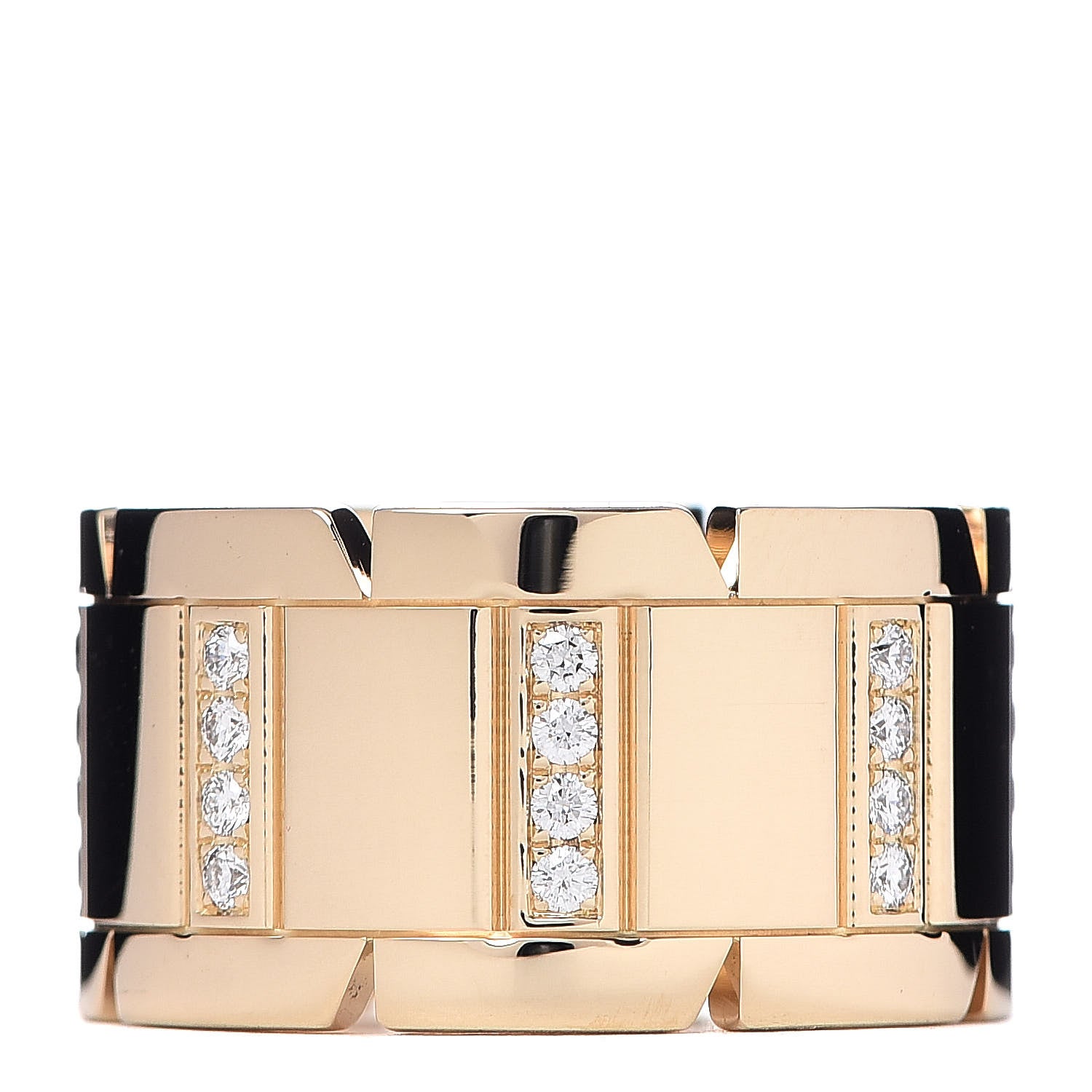 Cartier 18K Yellow Gold Diamond Tank Francaise Ring 51 5.75 1 of 4