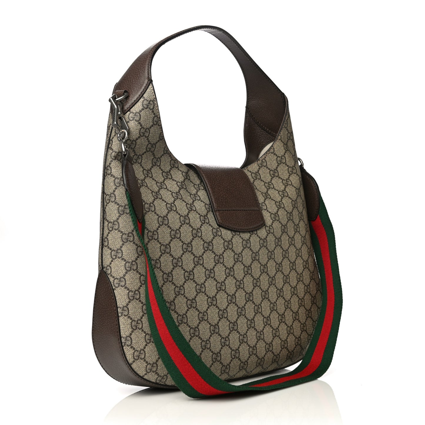 GG Supreme Monogram Web Medium Dionysus Hobo Brown