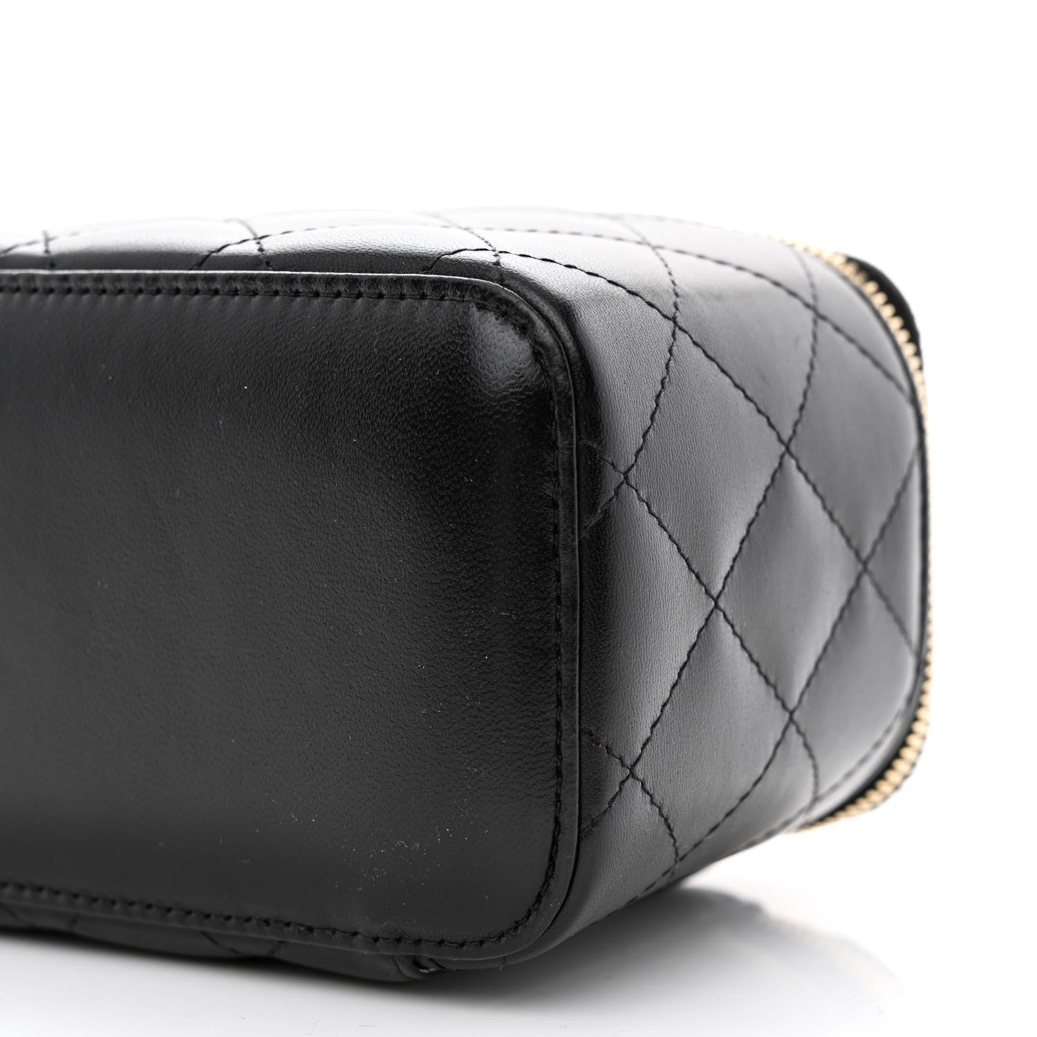Chanel Lambskin Quilted Small Vanity Case With Chain Black 10 of 14