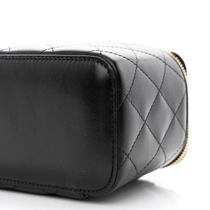 Chanel Lambskin Quilted Small Vanity Case With Chain Black 10 of 14