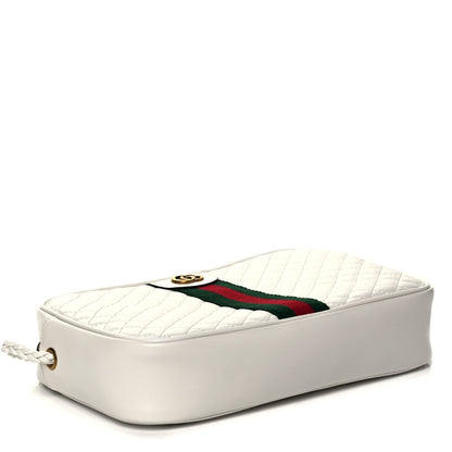 Gucci Calfskin Web Trapuntata Small Shoulder Bag Off White 4 of 9