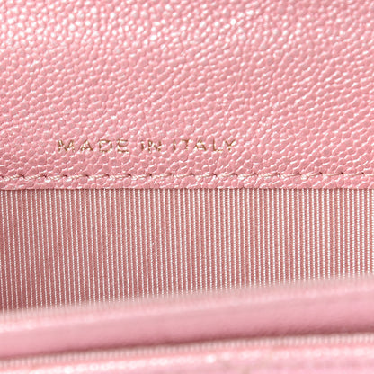 Chanel Iridescent Caviar Quilted Flap Card Holder Rose Pink 7 of 9