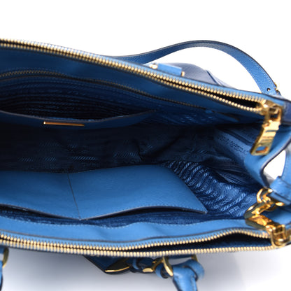 Prada Saffiano Lux Colorblock Medium Galleria Double Zip Tote Bluette Cobalto 5 of 10