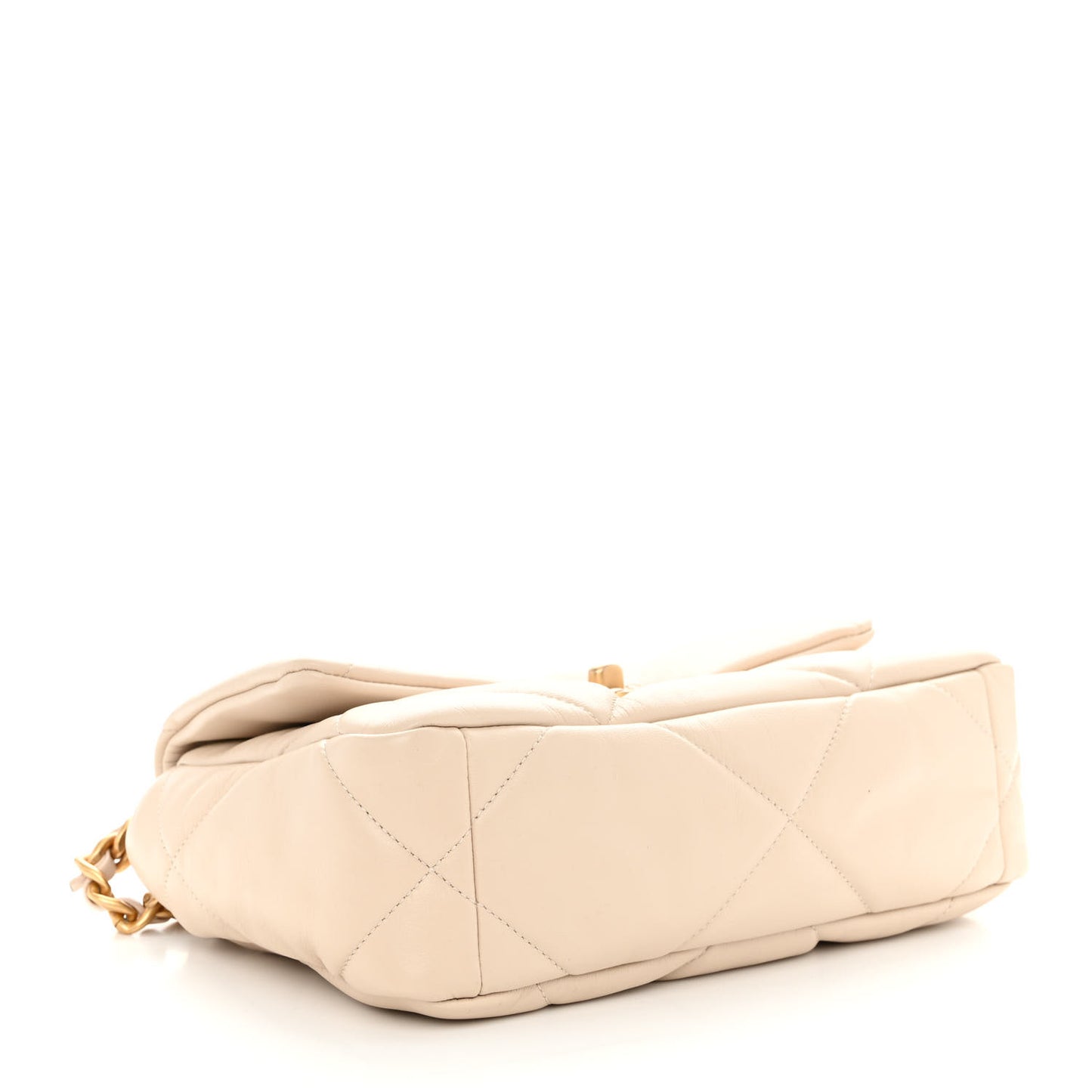Goatskin Quilted Medium Chanel 19 Flap Beige