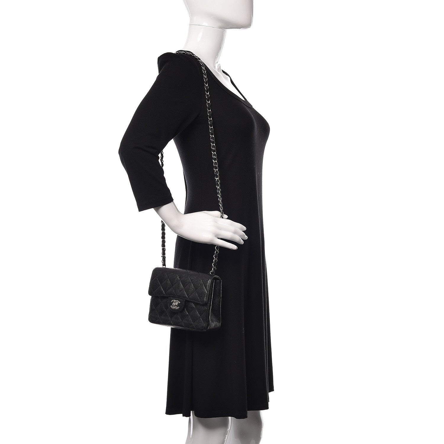 Chanel Caviar Quilted Mini Square Flap Black 2 of 12