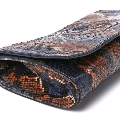 Gucci Snakeskin Medium Soho Clutch Blue Sienna 11 of 12