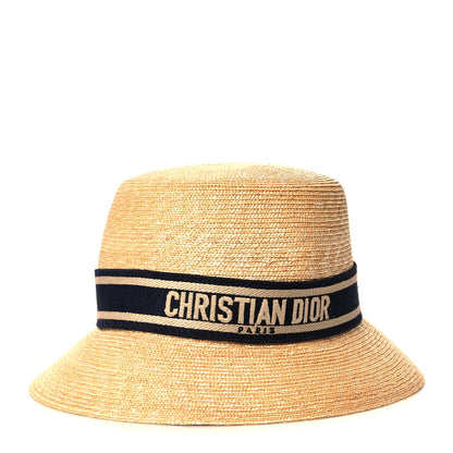 Christian Dior Straw Bucket Hat 58 Natural 2 of 7