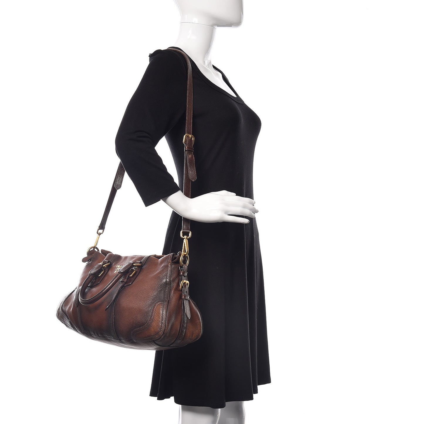 Cervo Antik Shopping Satchel Cacao Sfumato