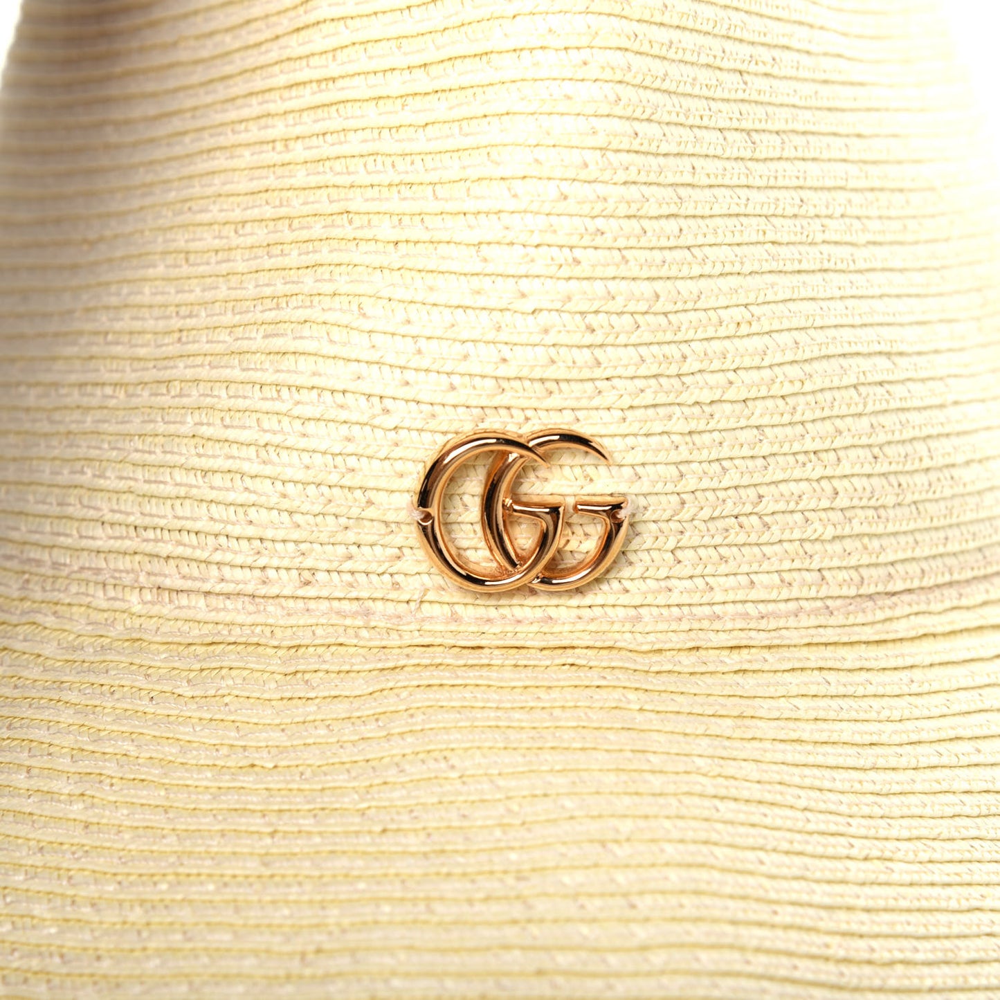 Raffia Double G Hat Ivory