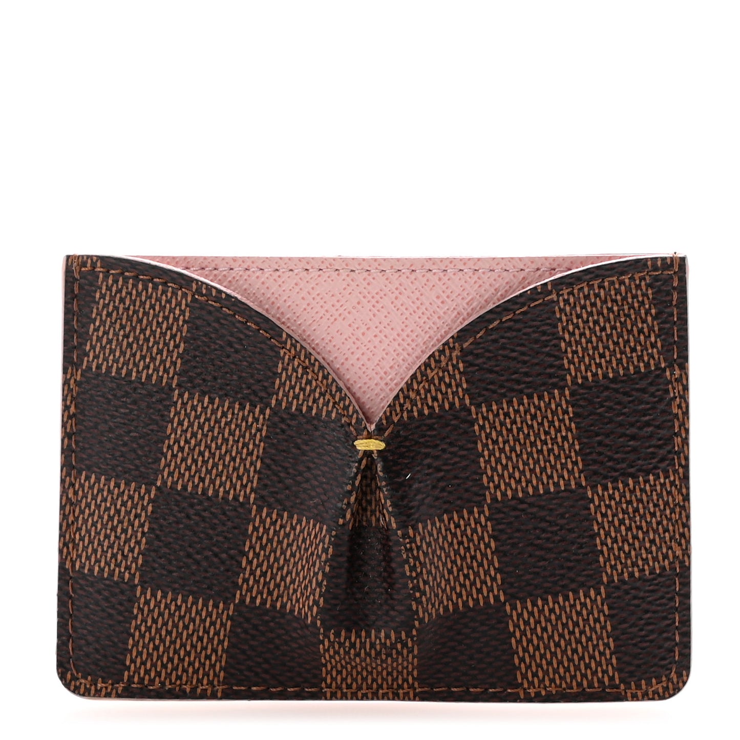 Damier Ebene Caissa Card Holder Rose Ballerine