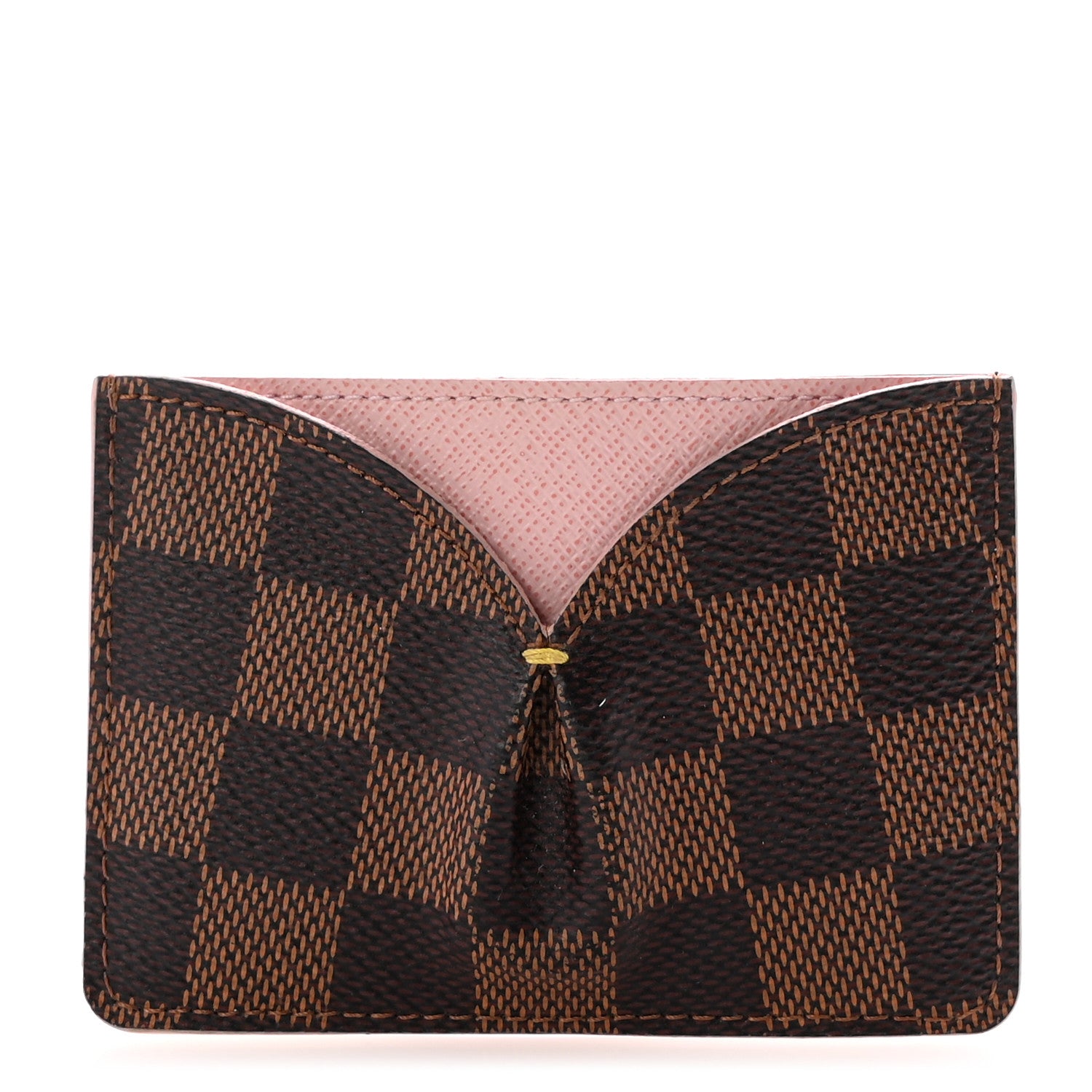 Louis Vuitton Damier Ebene Caissa Card Holder Rose Ballerine 1 of 6