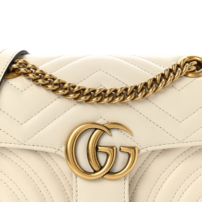 Gucci Calfskin Matelasse Mini GG Marmont Shoulder Bag White 8 of 13