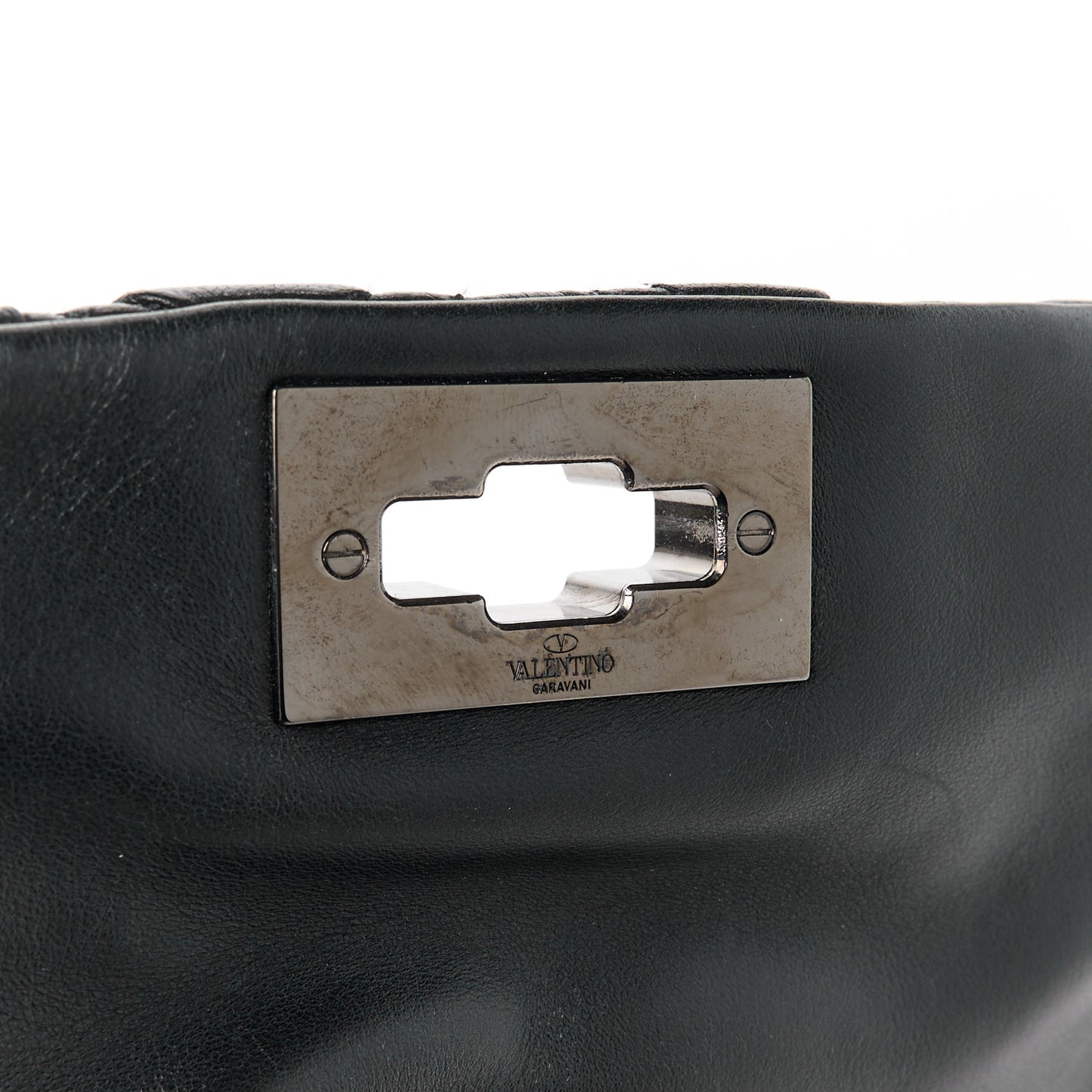 Nappa Medium Spikeme Shoulder Bag Black