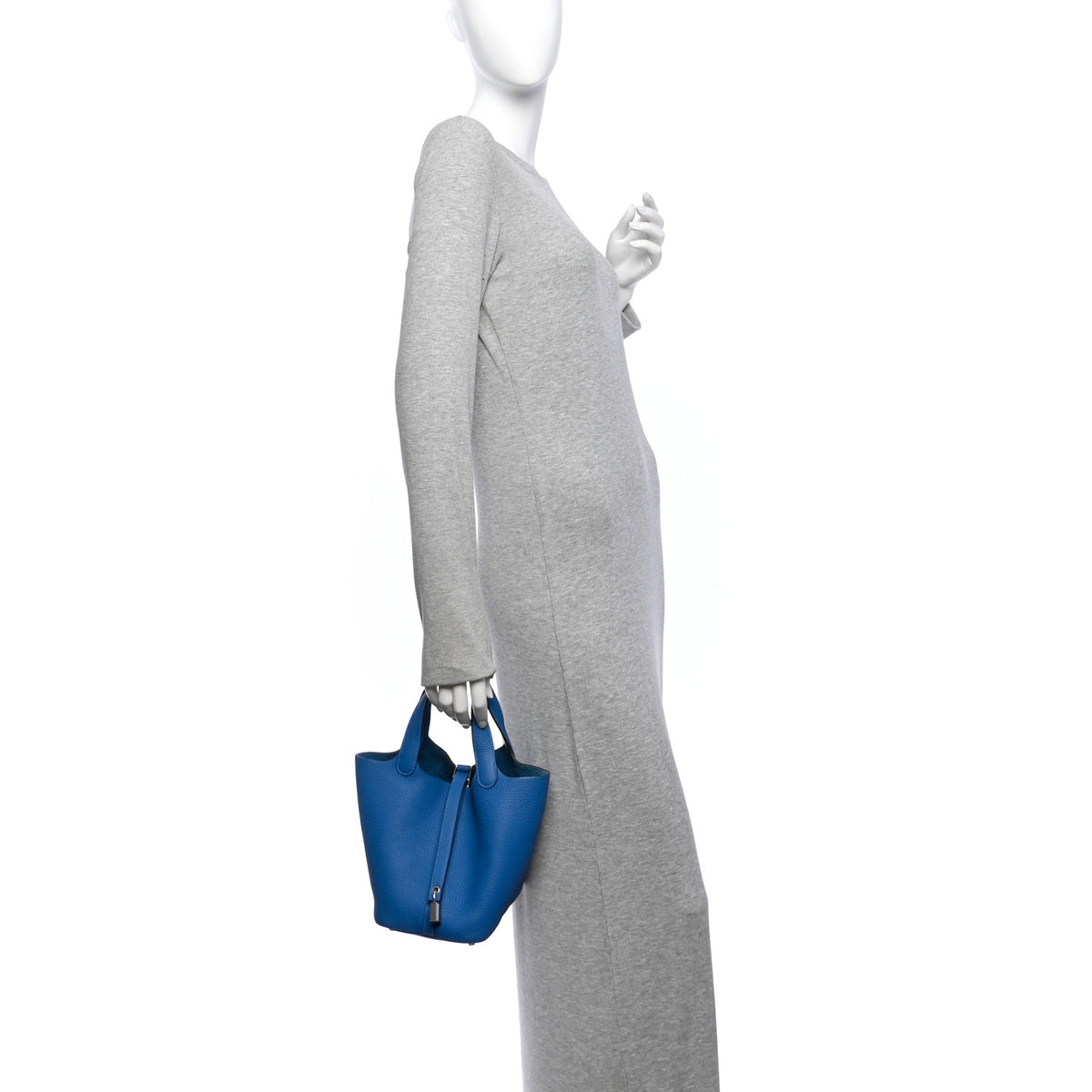 Hermes Taurillon Clemence Picotin Lock 18 PM Bleu Zellige 2 of 10