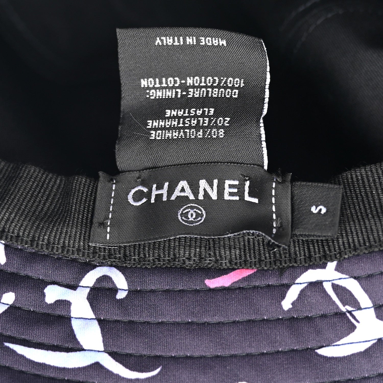 Chanel Nylon CC Bucket Hat S Black Multicolor 8 of 8