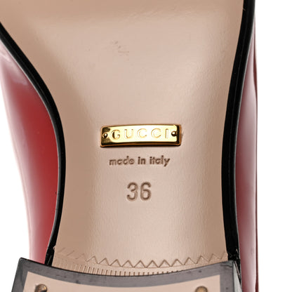 Gucci Vernice Womens Baby Horsebit Square Toe Loafers 36 Maple Red 8 of 8