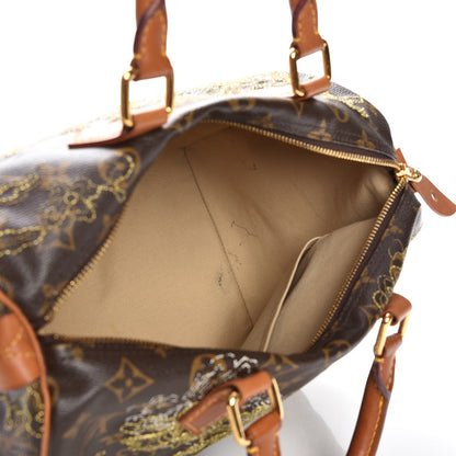 Louis Vuitton Monogram Dentelle Speedy 30 Gold 6 of 12