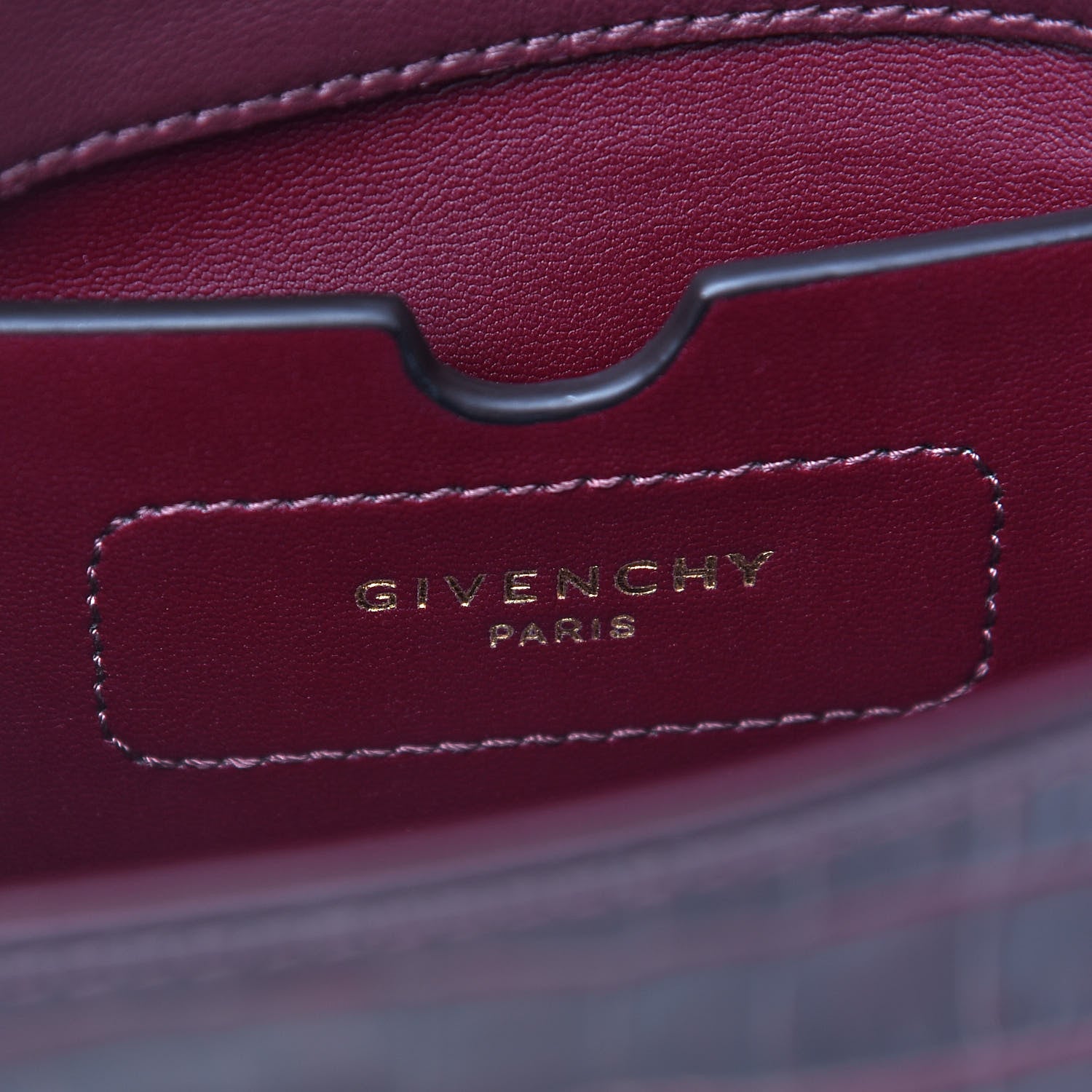 Givenchy Calfskin Crocodile Embossed Eden Mini Top Handle Burgundy 6 of 8