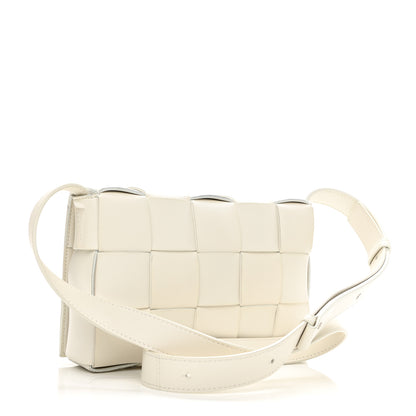 Bottega Veneta Lambskin Maxi Intrecciato Cassette Crossbody Bag White 3 of 9