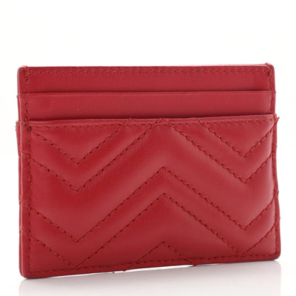 Gucci Calfskin Matelasse GG Marmont Card Holder Hibiscus Red 3 of 6