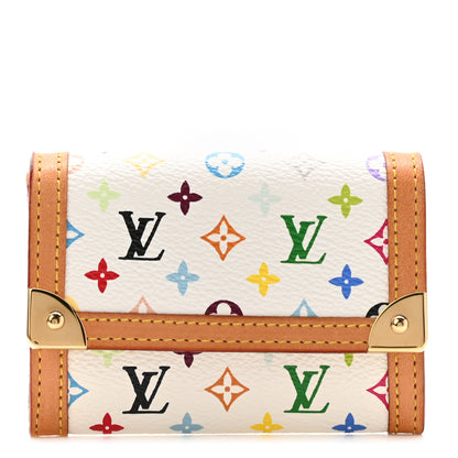 Louis Vuitton Monogram Multicolor Porte-Monnaie Plat Coin Purse White 1 of 9