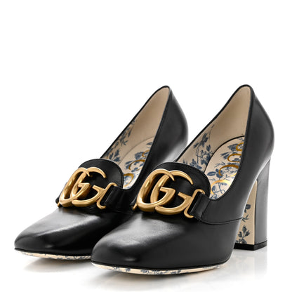 Gucci Malaga Kid GG Victoire 95mm Loafer Pumps 40 Black 3 of 9