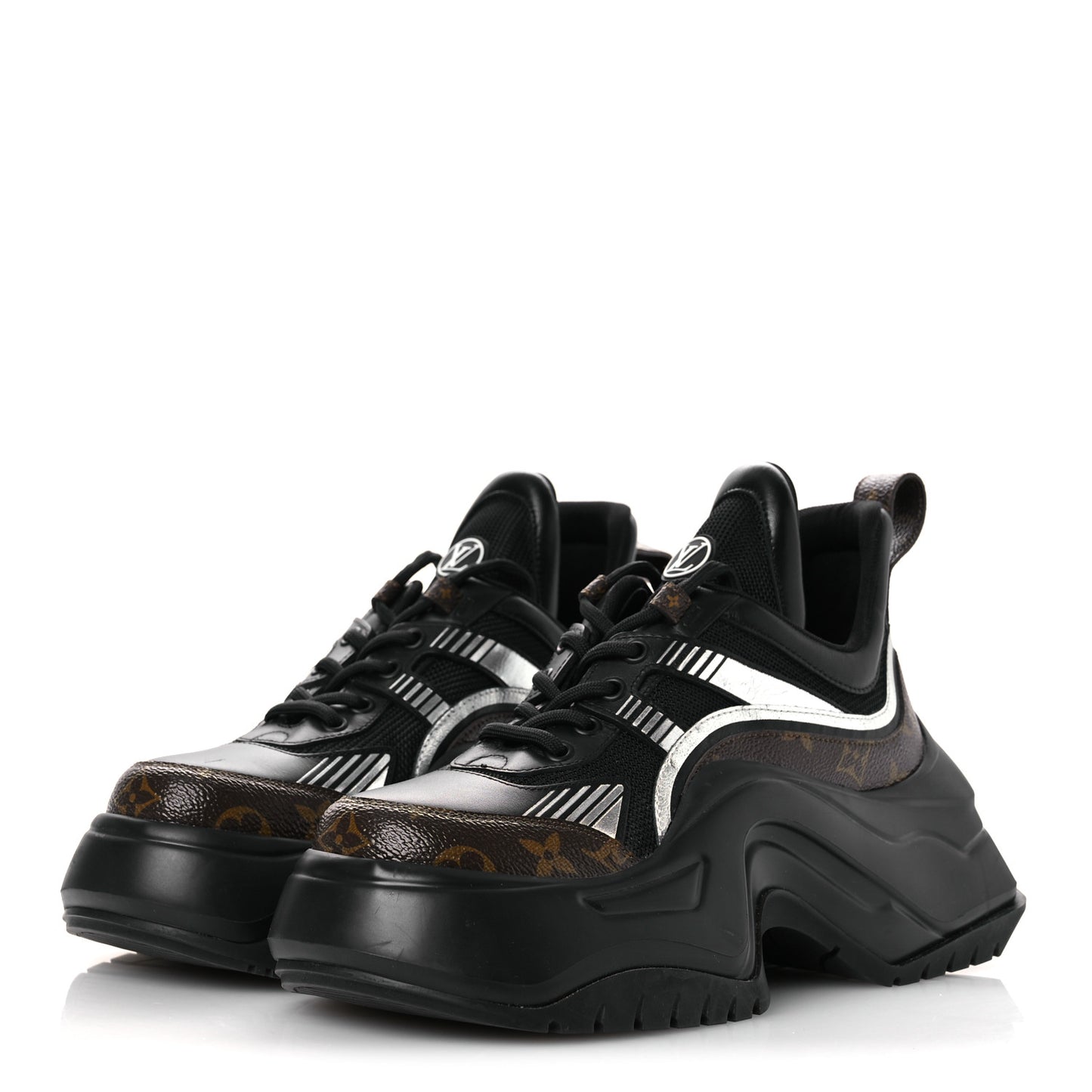 Calfskin Monogram LV Archlight 2.0 Platform Sneakers 38 Black