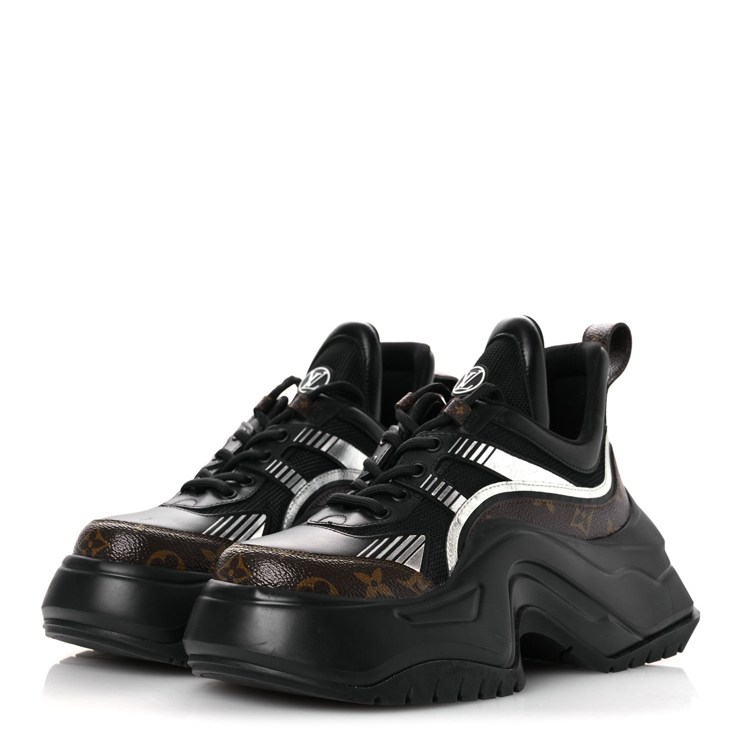 Louis Vuitton Calfskin Monogram LV Archlight 2.0 Platform Sneakers 38 Black 4 of 11