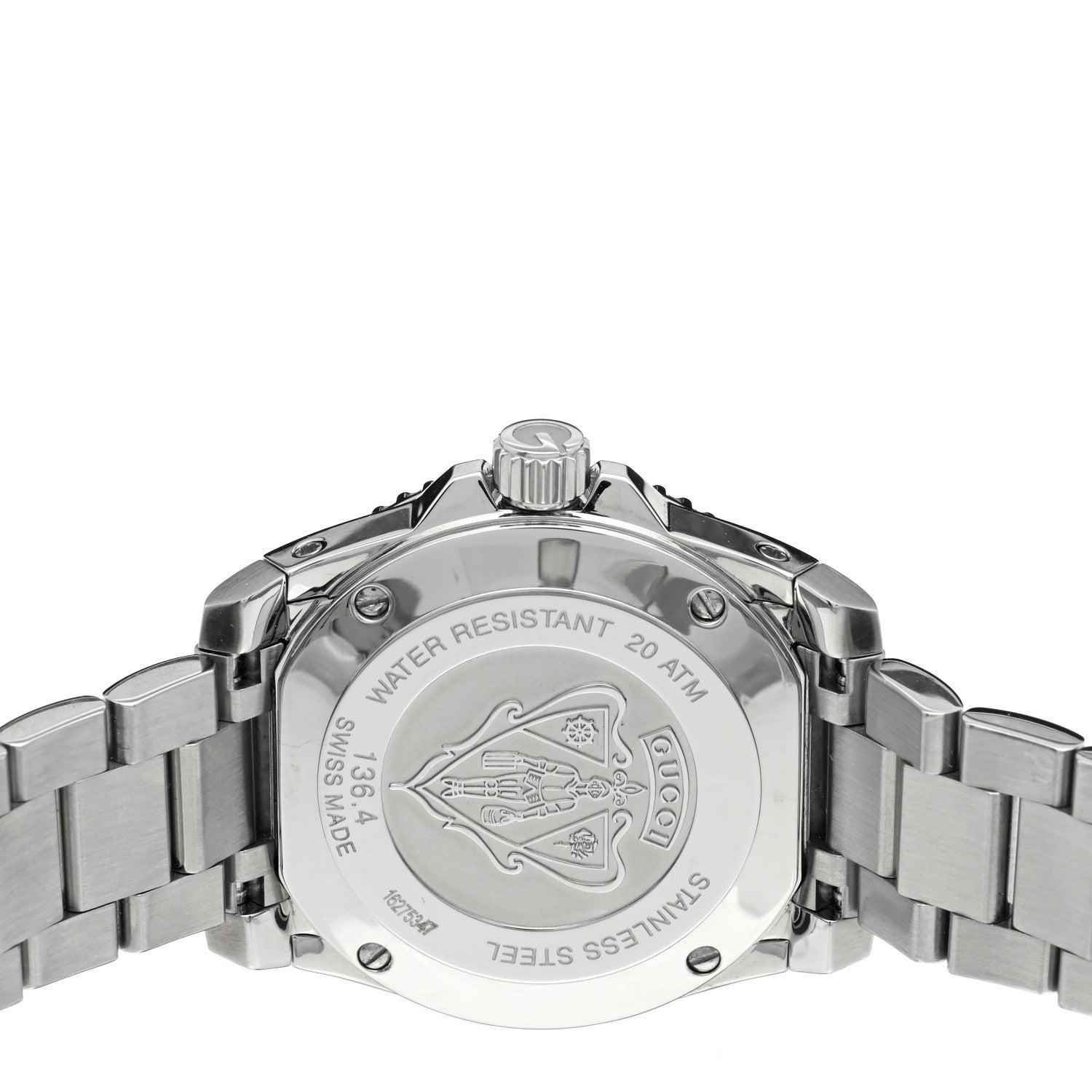 Gucci Stainless Steel Diamond Mother of Pearl 32mm Dive Quartz Watch 4 of 4