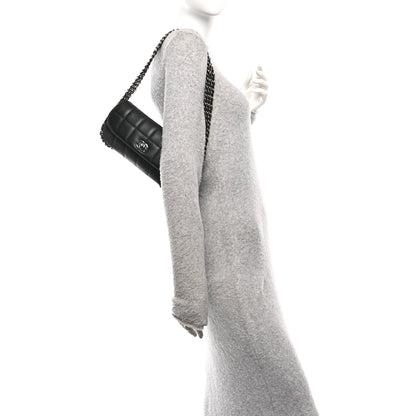 Chanel Lambskin Chocolate Bar Quilted Lambskin 3 Chain Flap Black 2 of 10