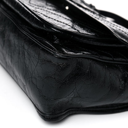Saint Laurent Crinkled Calfskin Matelasse Monogram Medium Niki Chain Satchel Black 11 of 15