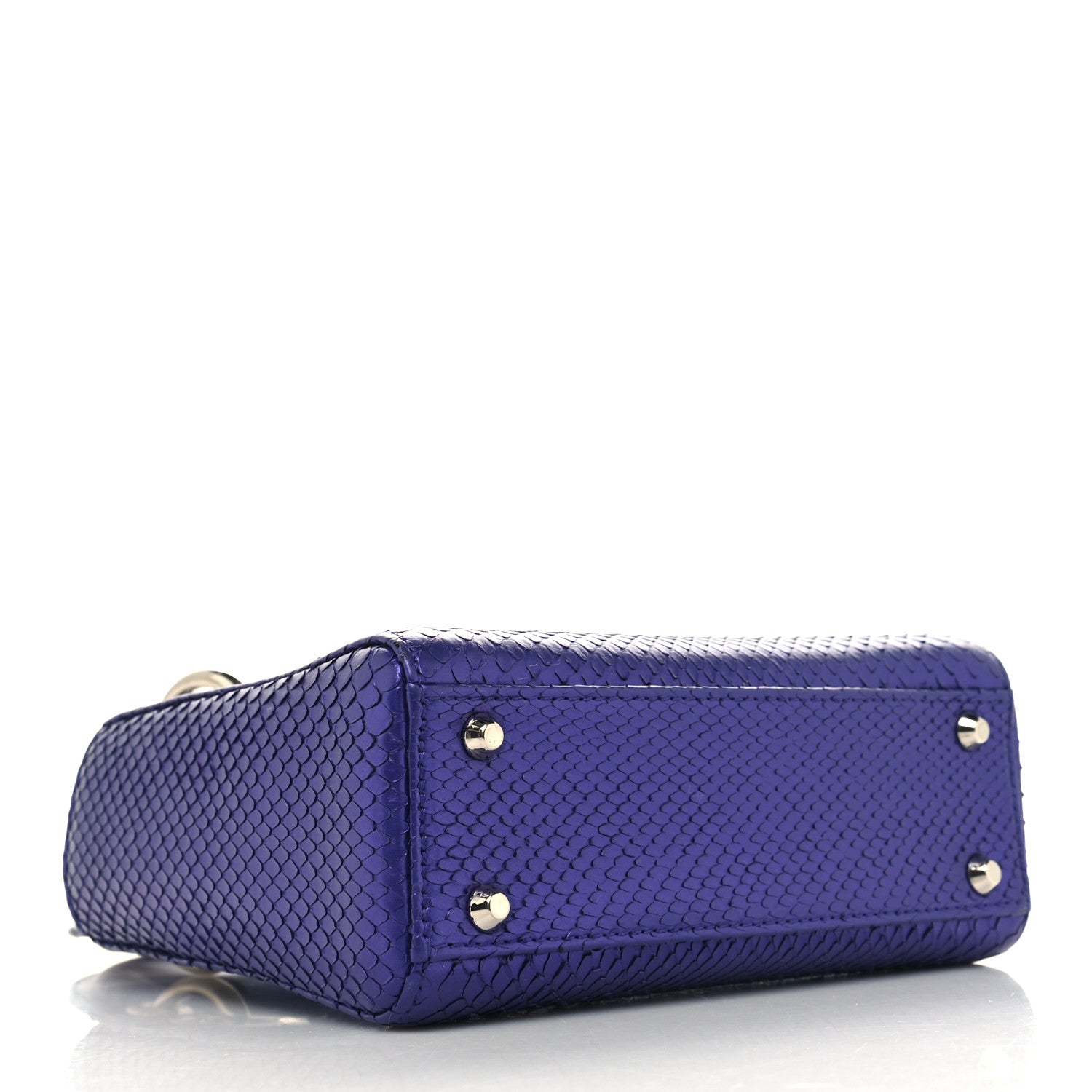 Christian Dior Metallic Snakeskin Mini Lady Dior Purple 4 of 13