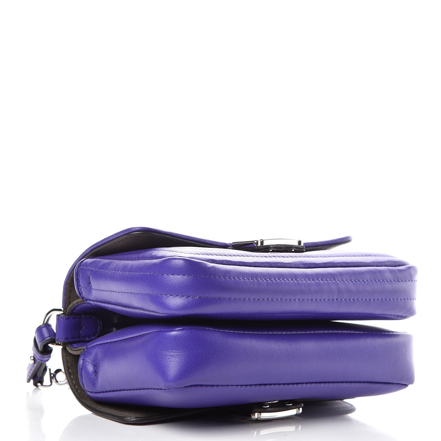 Shiny Nappa Trapuntata Micro Double Baguette Purple