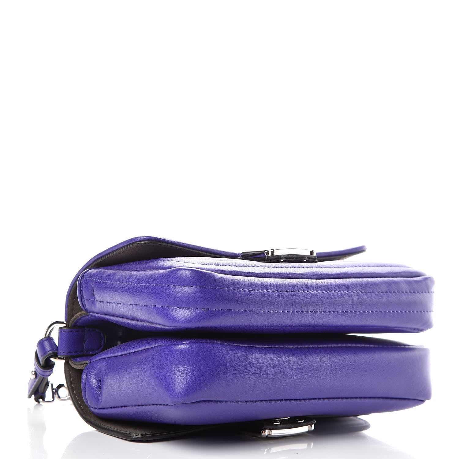 Fendi Shiny Nappa Trapuntata Micro Double Baguette Purple 4 of 10