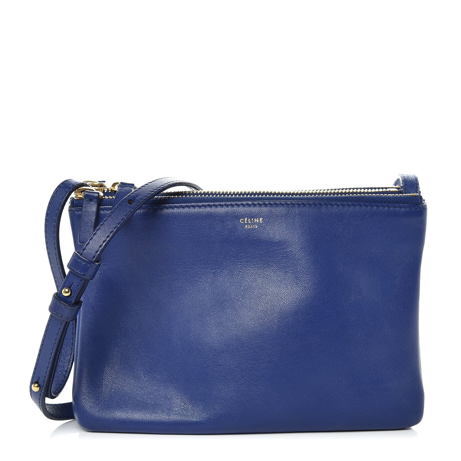 Celine Lambskin Small Trio Crossbody Bag Electric Blue 1 of 12