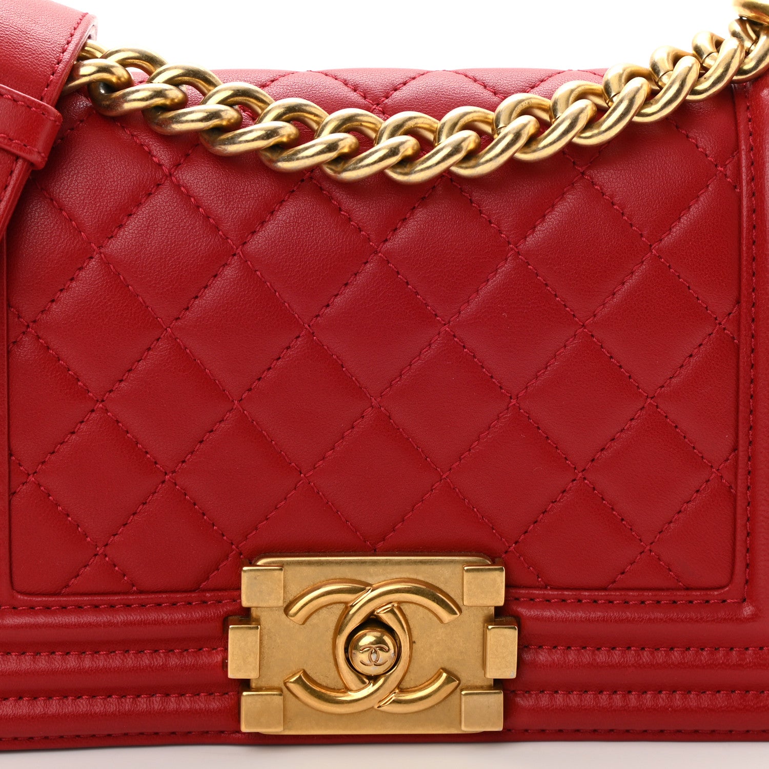 Chanel Lambskin Quilted Small Boy Flap Red 10 of 10