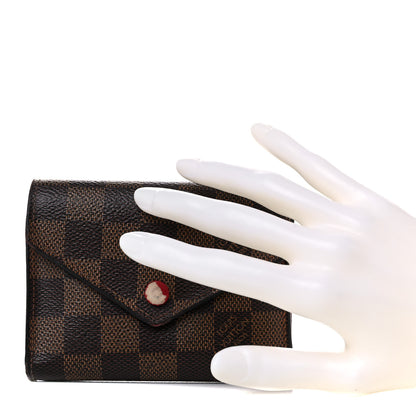 Louis Vuitton Damier Ebene Victorine Wallet Red 2 of 18