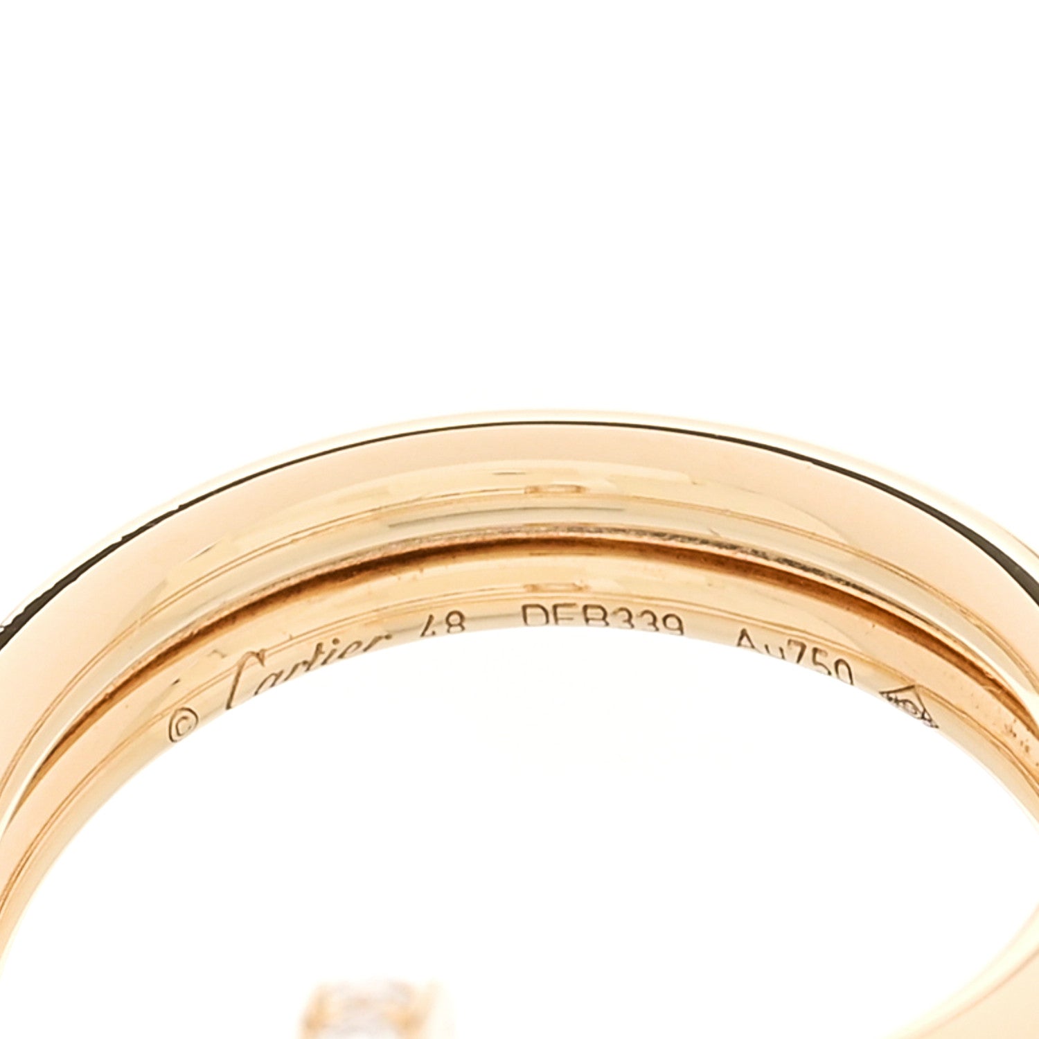 Cartier 18K Yellow Gold Diamond Double Juste Un Clou Ring 48 4.5 5 of 6