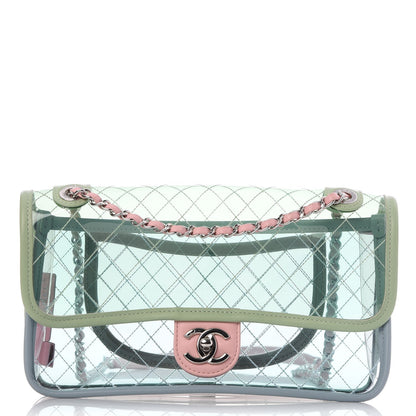 Chanel Lambskin PVC Quilted Medium Coco Splash Flap Blue Green 1 of 8