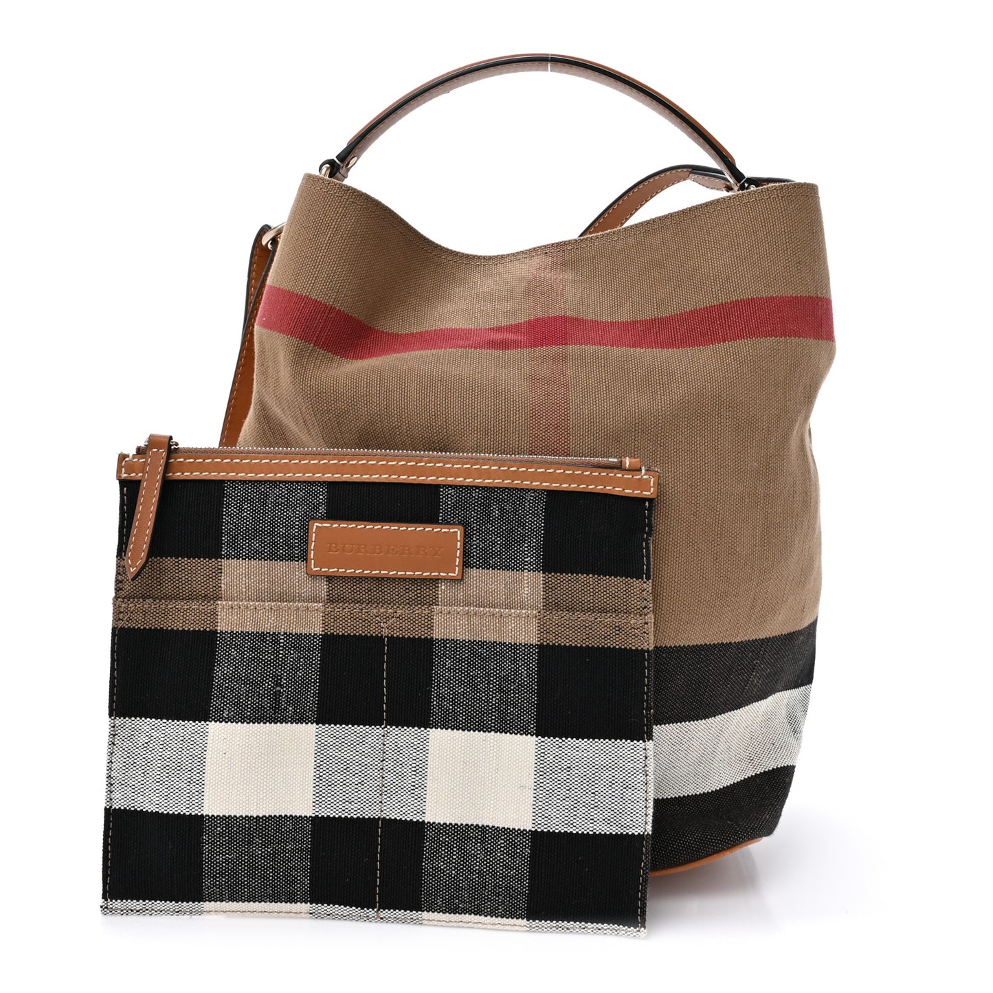 Canvas Mega Check Medium Ashby Hobo Saddle Brown