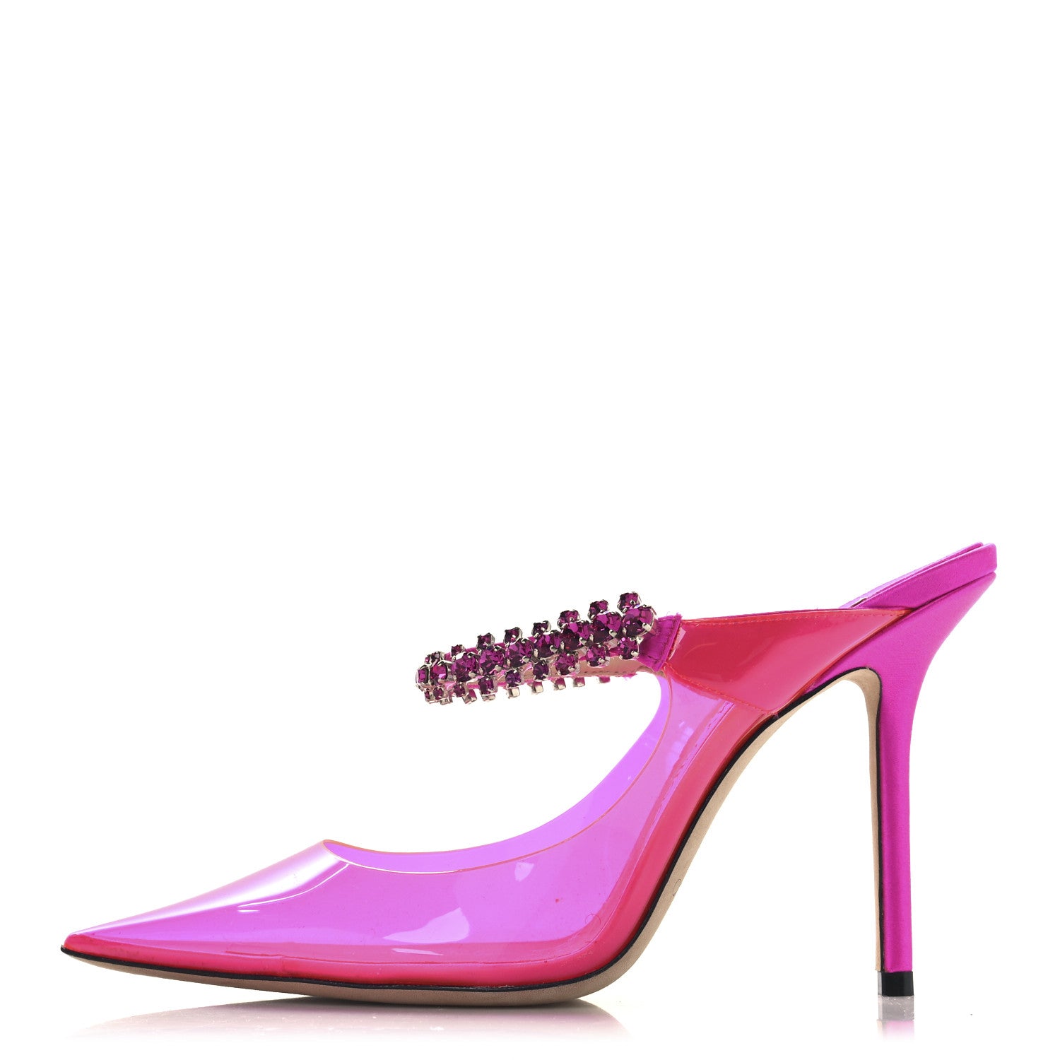 Jimmy Choo Plexi Crystal Bing 100 Pumps 37.5 Hot Pink 1 of 8