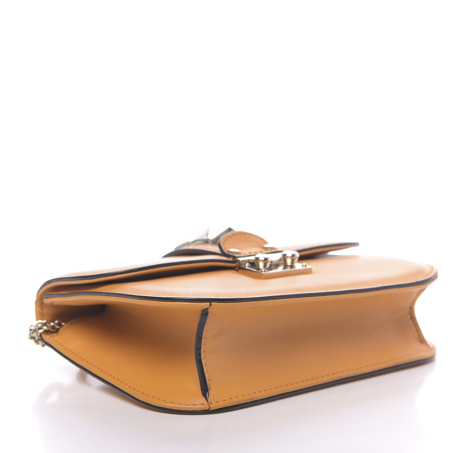 Vitello Small Glam Lock Rockstud Flap Mandarin Sorbet