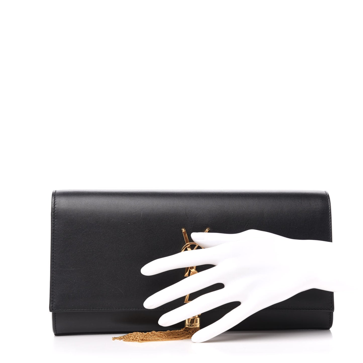 Calfskin Classic Monogram Tassel Clutch Black