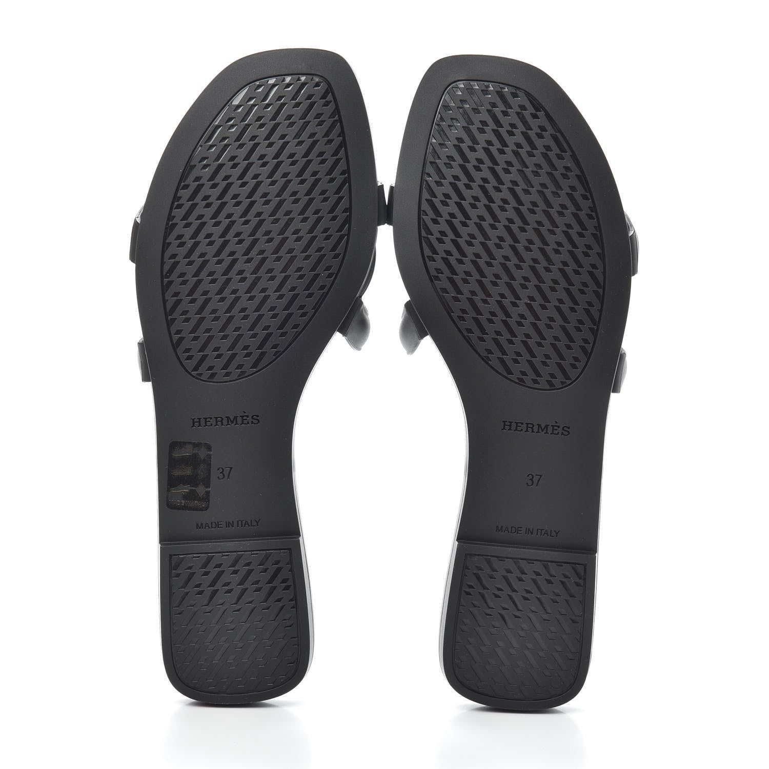 Hermes Rubber Aloha Sandals 37 Black 7 of 7