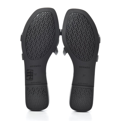 Hermes Rubber Aloha Sandals 37 Black 7 of 7