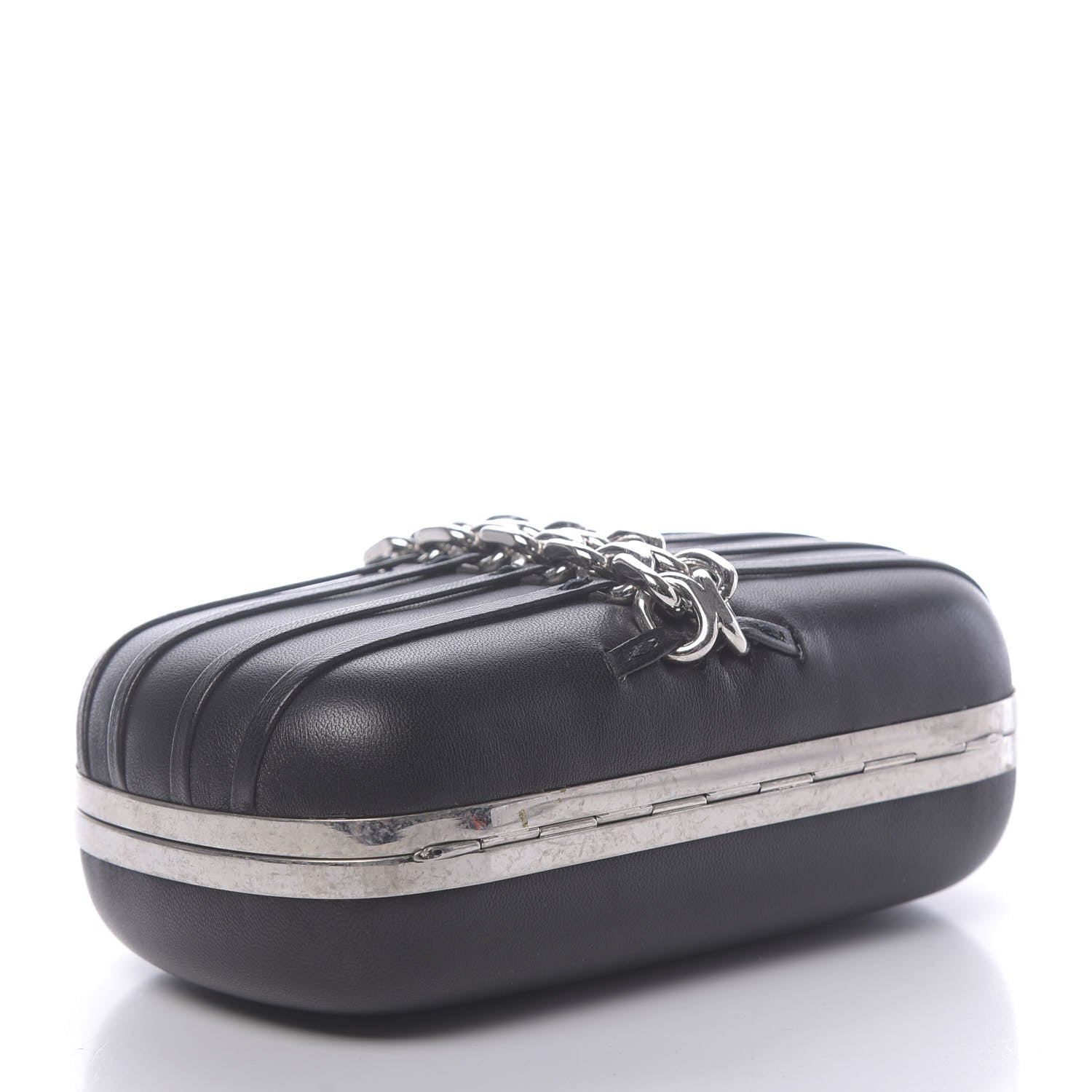 Alexander McQueen Nappa Skull Chain Box Clutch Black 4 of 12